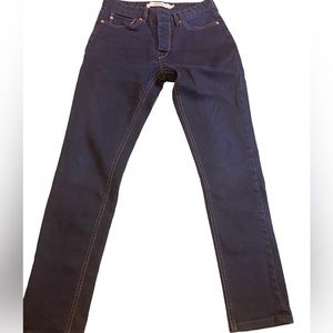 Women’s Topman Stretch Skinny Button Fly Dark Jean~Size 30S